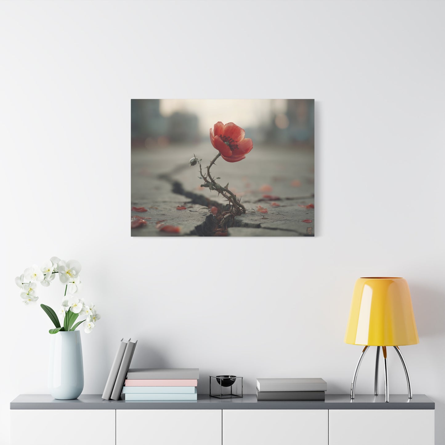 Resilient Bloom: Urban Wildflower, Concrete Landscape Photography--1aceswild.myshopify.com