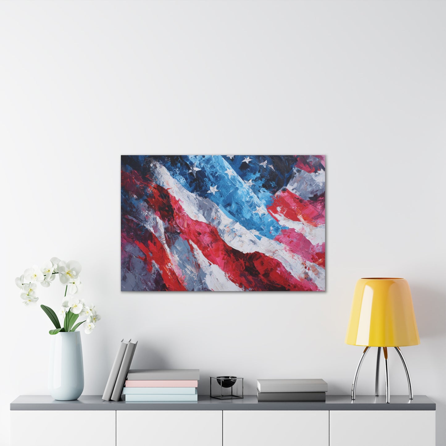 Patriotic Canvas Wall Art - American Flag Decor, USA Art, Independence Day Decoration, Gift for Veterans, Home Wall Decor