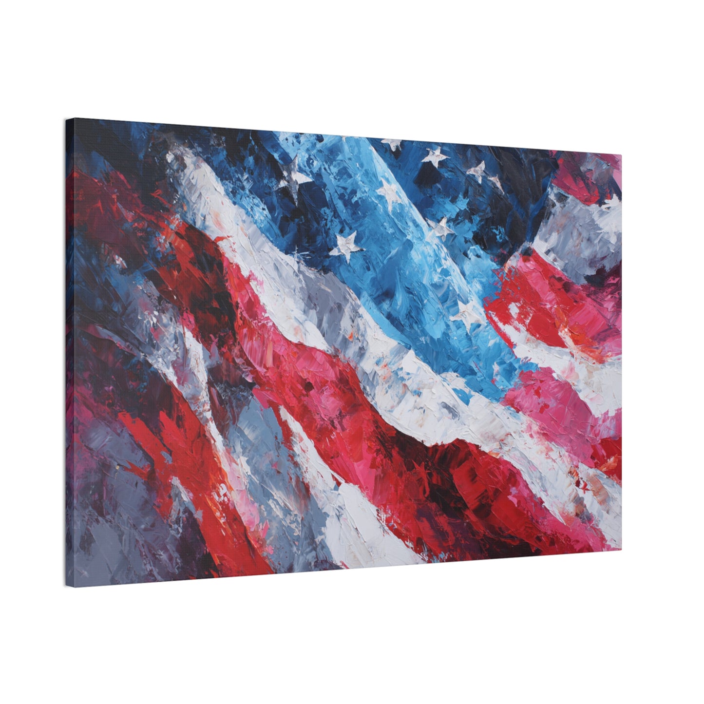Patriotic Canvas Wall Art - American Flag Decor, USA Art, Independence Day Decoration, Gift for Veterans, Home Wall Decor