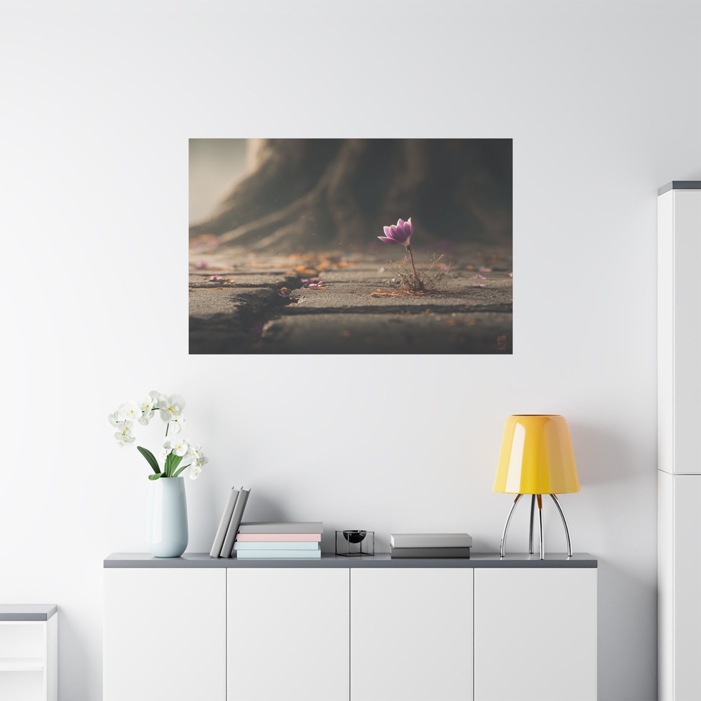 Resilient Bloom: Defying Concrete, Nature's Triumph, Macro Photography--1aceswild.myshopify.com