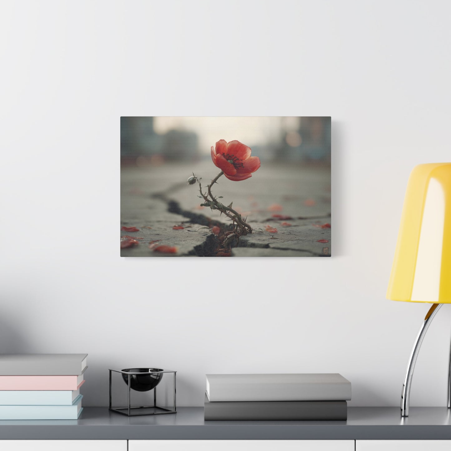 Resilient Bloom: Urban Wildflower, Concrete Landscape Photography--1aceswild.myshopify.com