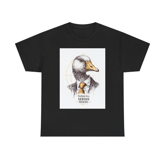 Serious Goose T-Shirt | Funny Animal Tee, Quirky Graphic Tee, Gift for Animal Lovers, Casual Wear, Unique Birthday Gift
