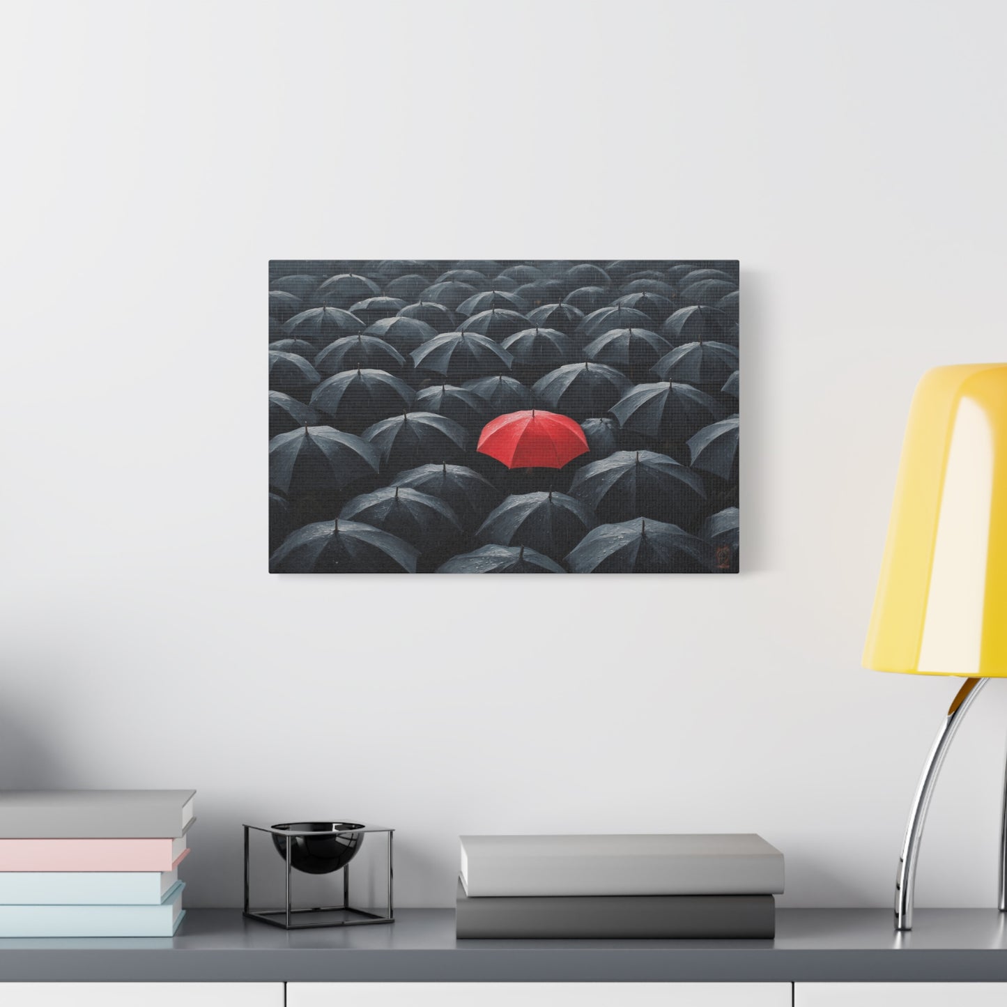Chromatic Defiance: Umbrella Rebellion, Urban Contrast Photography--1aceswild.myshopify.com