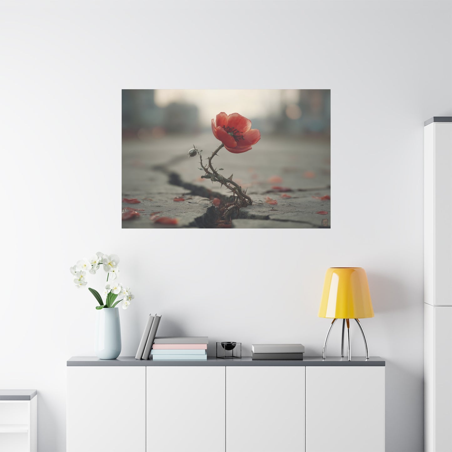 Resilient Bloom: Urban Wildflower, Concrete Landscape Photography--1aceswild.myshopify.com