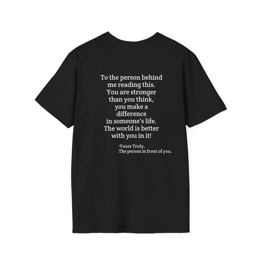 Inspirational Quote T-Shirt — "You are stronger than you think" Back Message