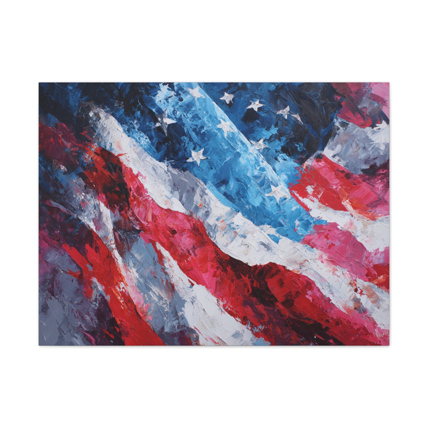 Patriotic Canvas Wall Art - American Flag Decor, USA Art, Independence Day Decoration, Gift for Veterans, Home Wall Decor
