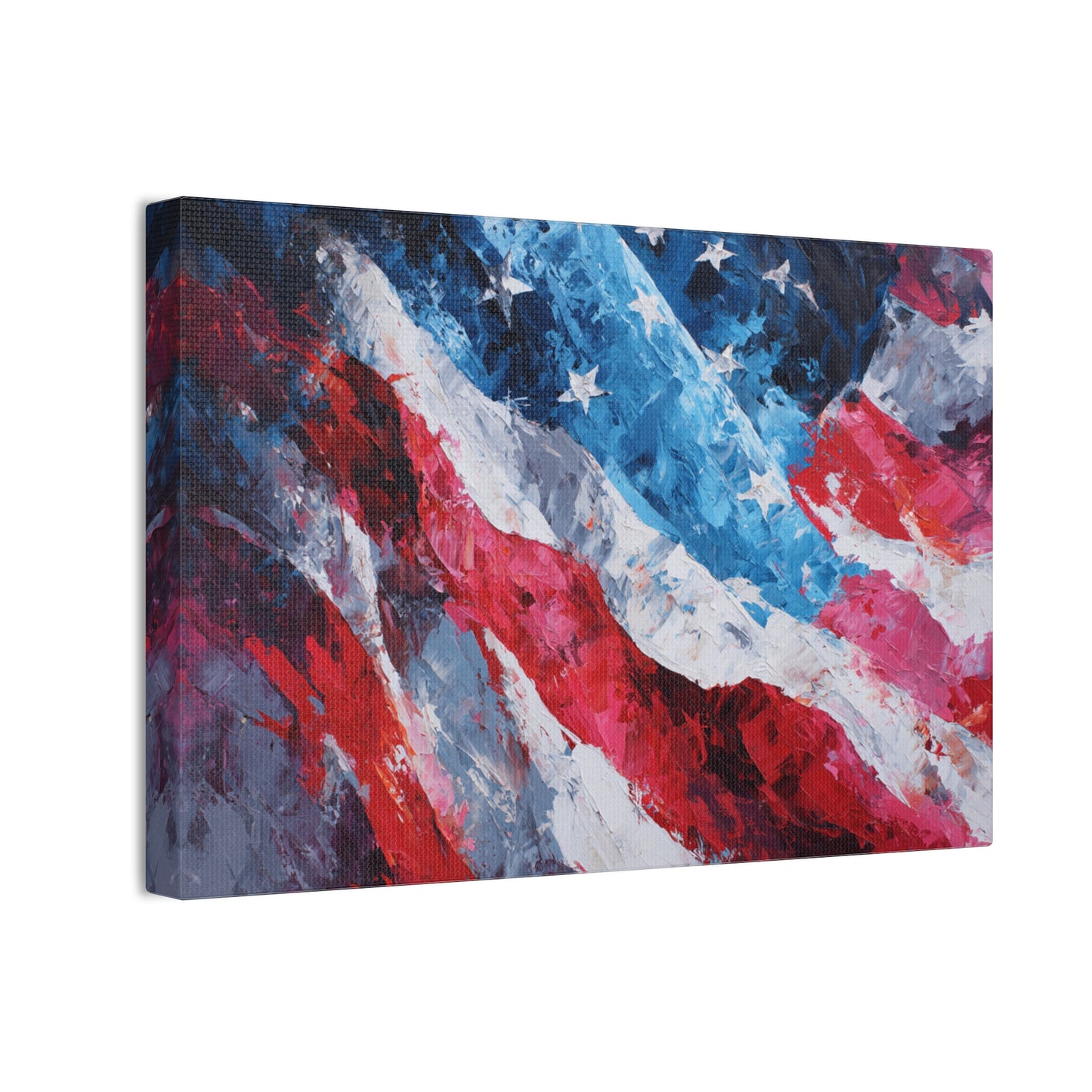 Patriotic Canvas Wall Art - American Flag Decor, USA Art, Independence Day Decoration, Gift for Veterans, Home Wall Decor