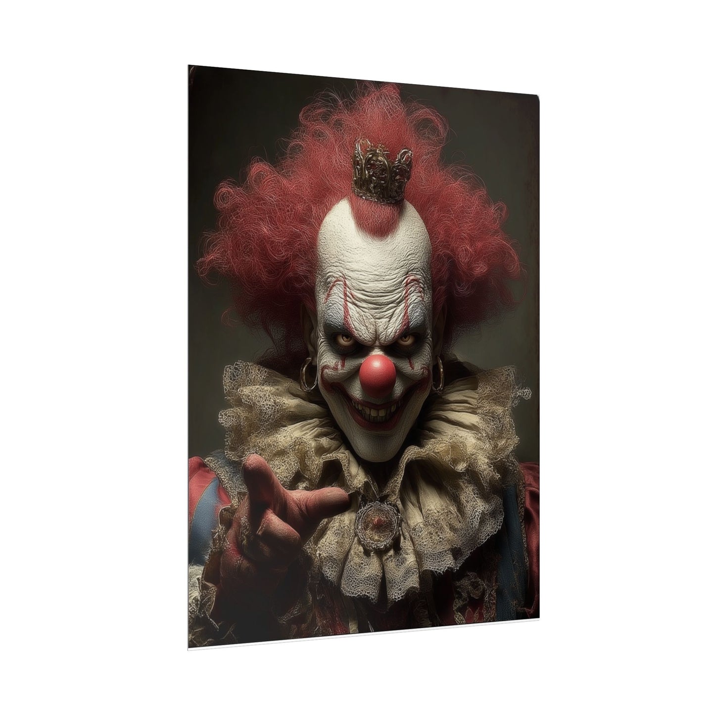 Creepy Clown Rolled Poster, Paper Poster, Unique Decor, Spooky Home Decoration,