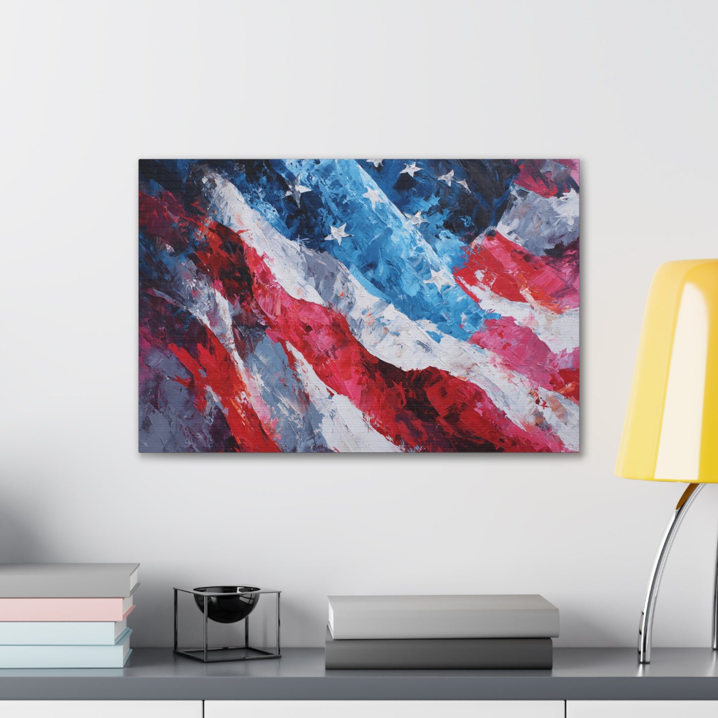 Patriotic Canvas Wall Art - American Flag Decor, USA Art, Independence Day Decoration, Gift for Veterans, Home Wall Decor