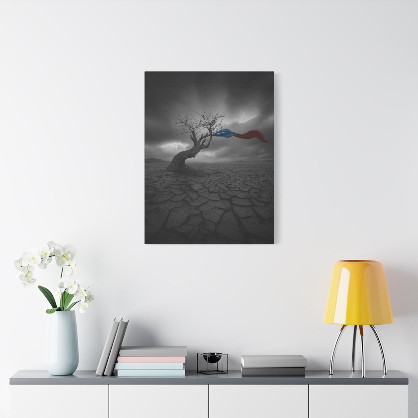Twisted in the Wind. Stretched Canvas Print, Artistic Wall Decor, Modern Art.