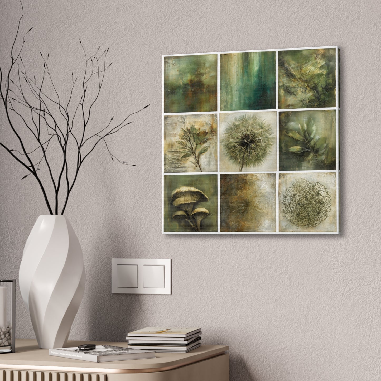 Natures Green Series #1 -Botanical Wall Art, Nature-Inspired Home Décor, Eco-Friendly Canvas Print, Greenery Art Piece, Living Room Wall Hanging