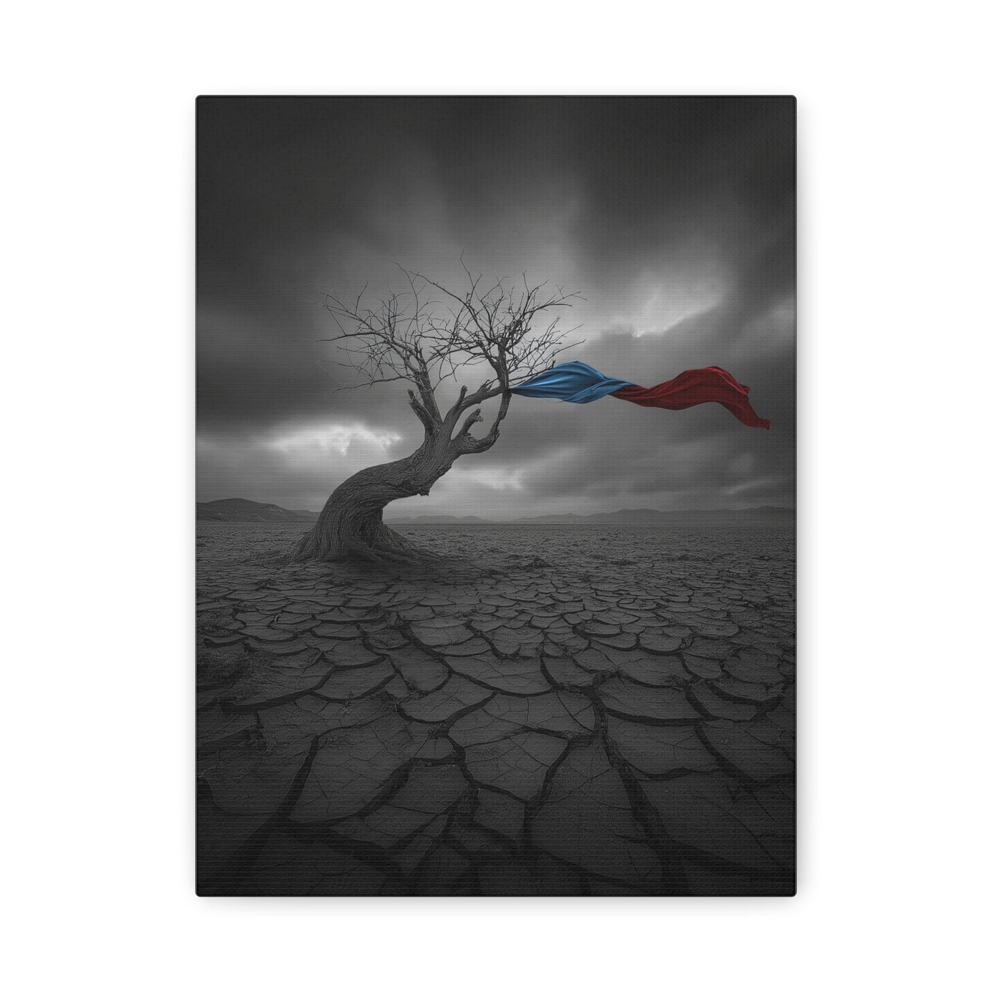 Twisted in the Wind. Stretched Canvas Print, Artistic Wall Decor, Modern Art.
