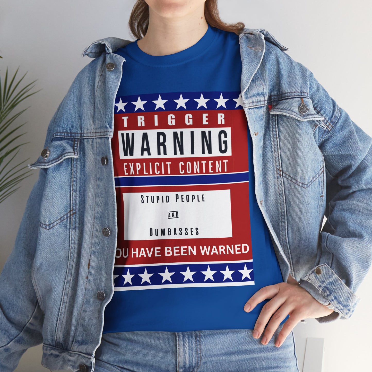 Trigger Warning -Unisex Heavy Cotton Tee with Warning Design, Funny Graphic Shirt, Humor T-Shirt, Casual Wear, Gift for Friends, Trendy Statement Top