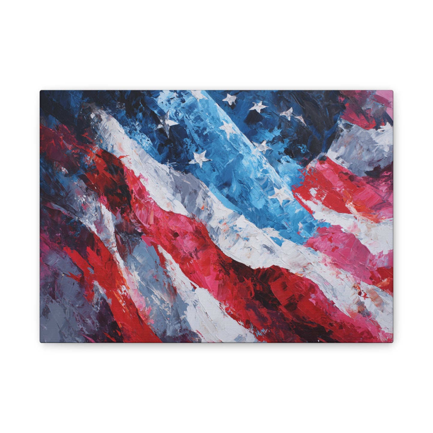 Patriotic Canvas Wall Art - American Flag Decor, USA Art, Independence Day Decoration, Gift for Veterans, Home Wall Decor