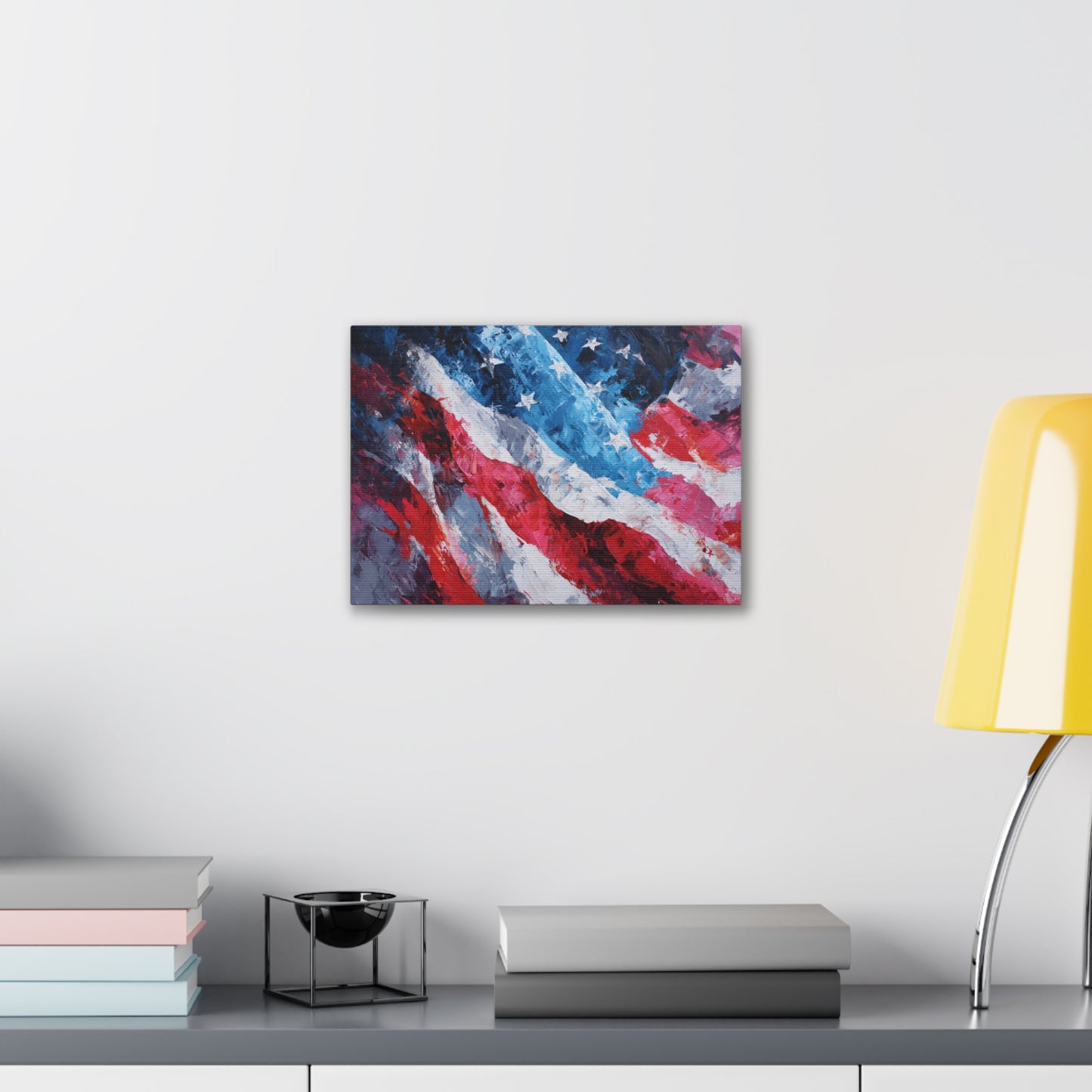 Patriotic Canvas Wall Art - American Flag Decor, USA Art, Independence Day Decoration, Gift for Veterans, Home Wall Decor
