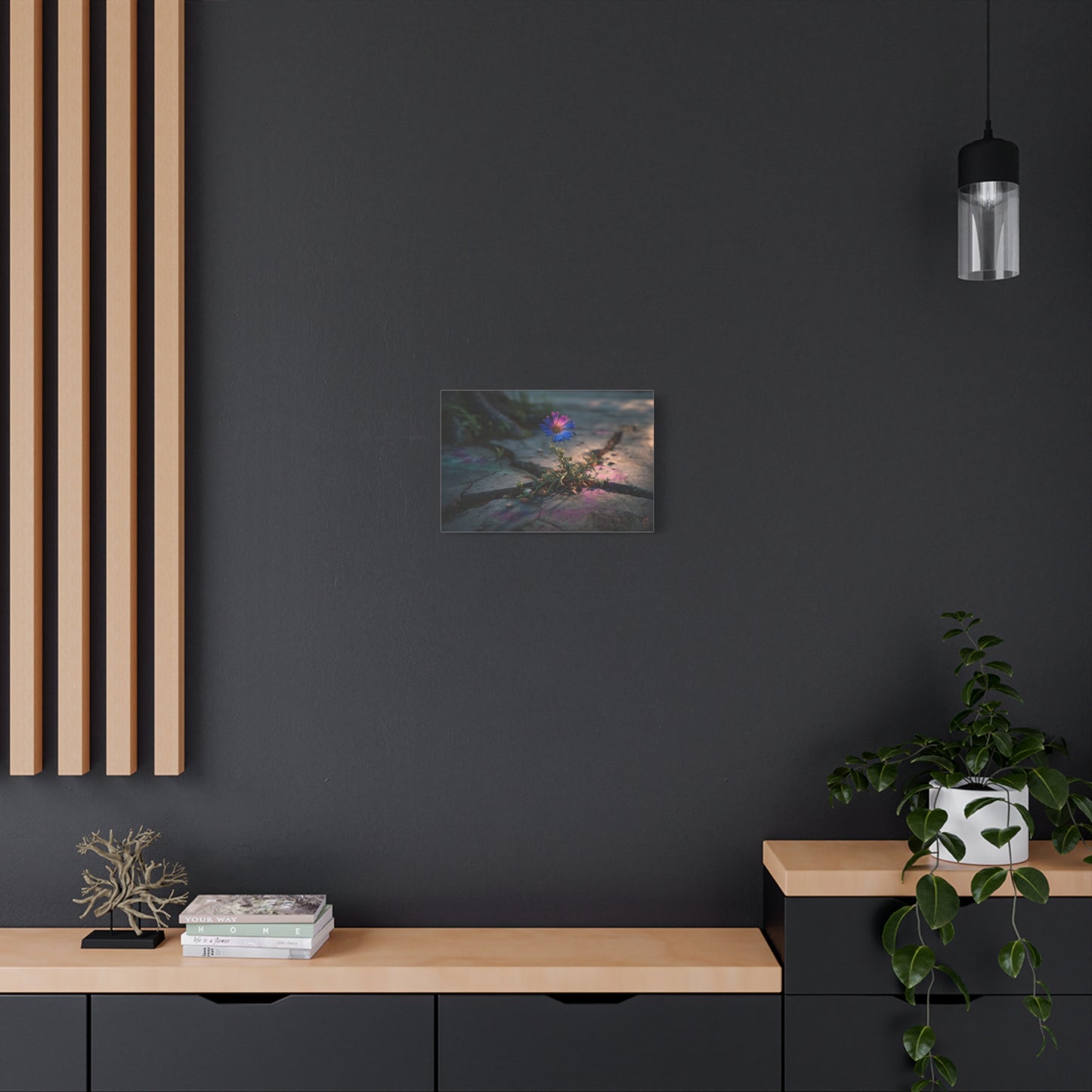 Resilience of Blue: Wildflower Through Concrete, Nature's Defiant Bloom--1aceswild.myshopify.com