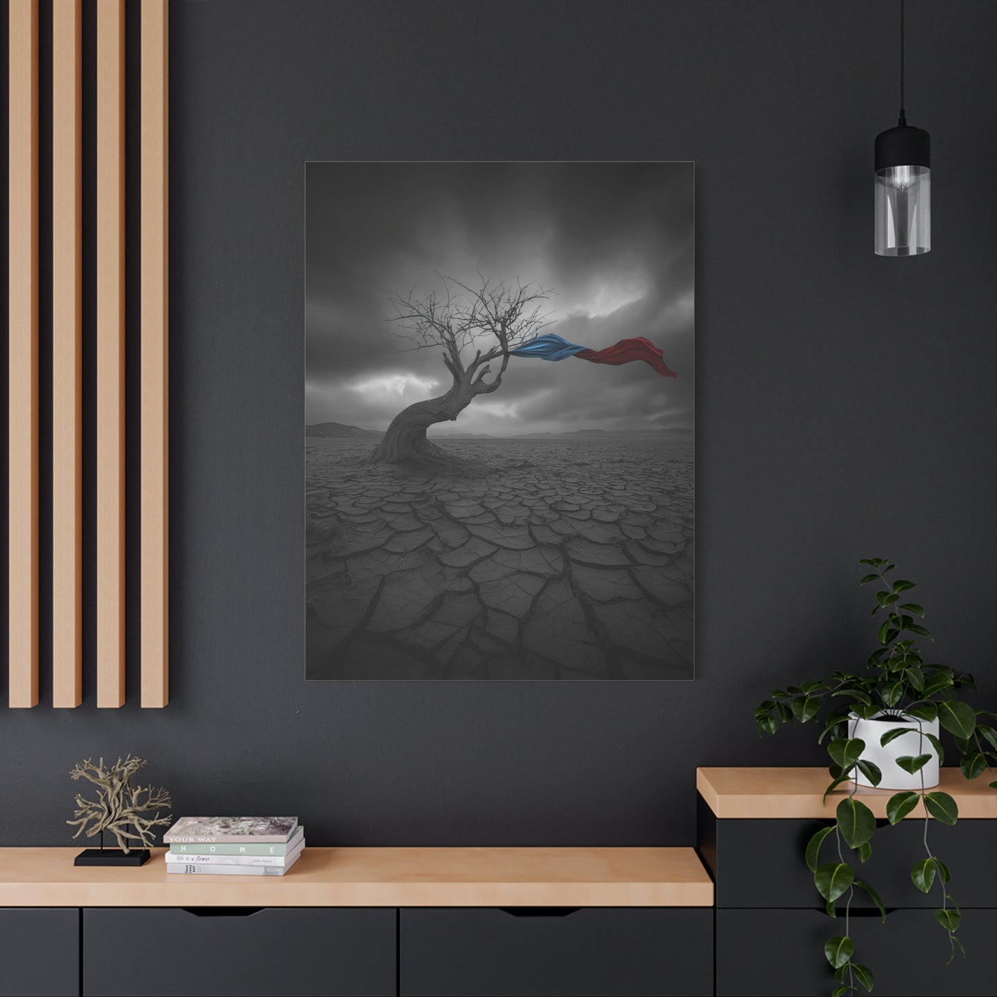 Twisted in the Wind. Stretched Canvas Print, Artistic Wall Decor, Modern Art.