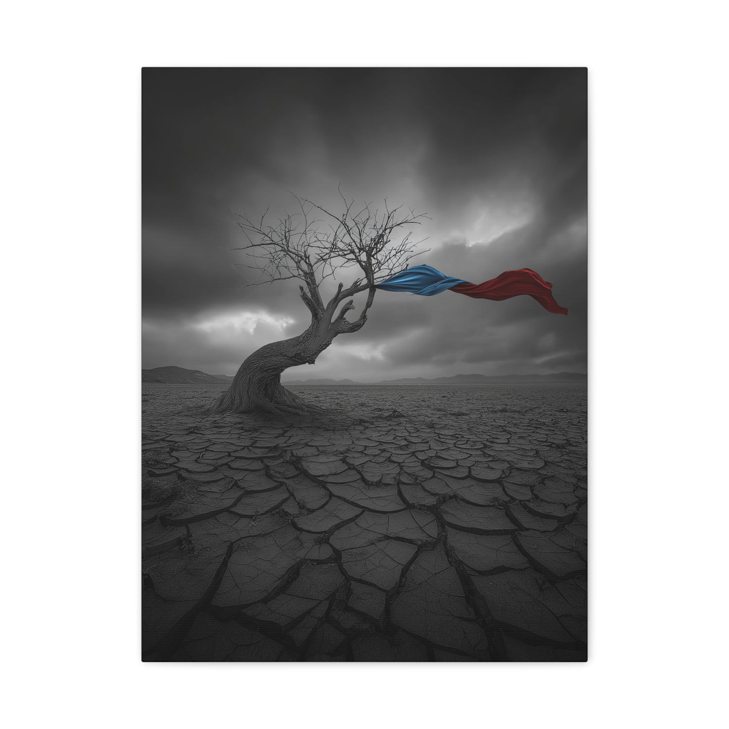 Twisted in the Wind. Stretched Canvas Print, Artistic Wall Decor, Modern Art.