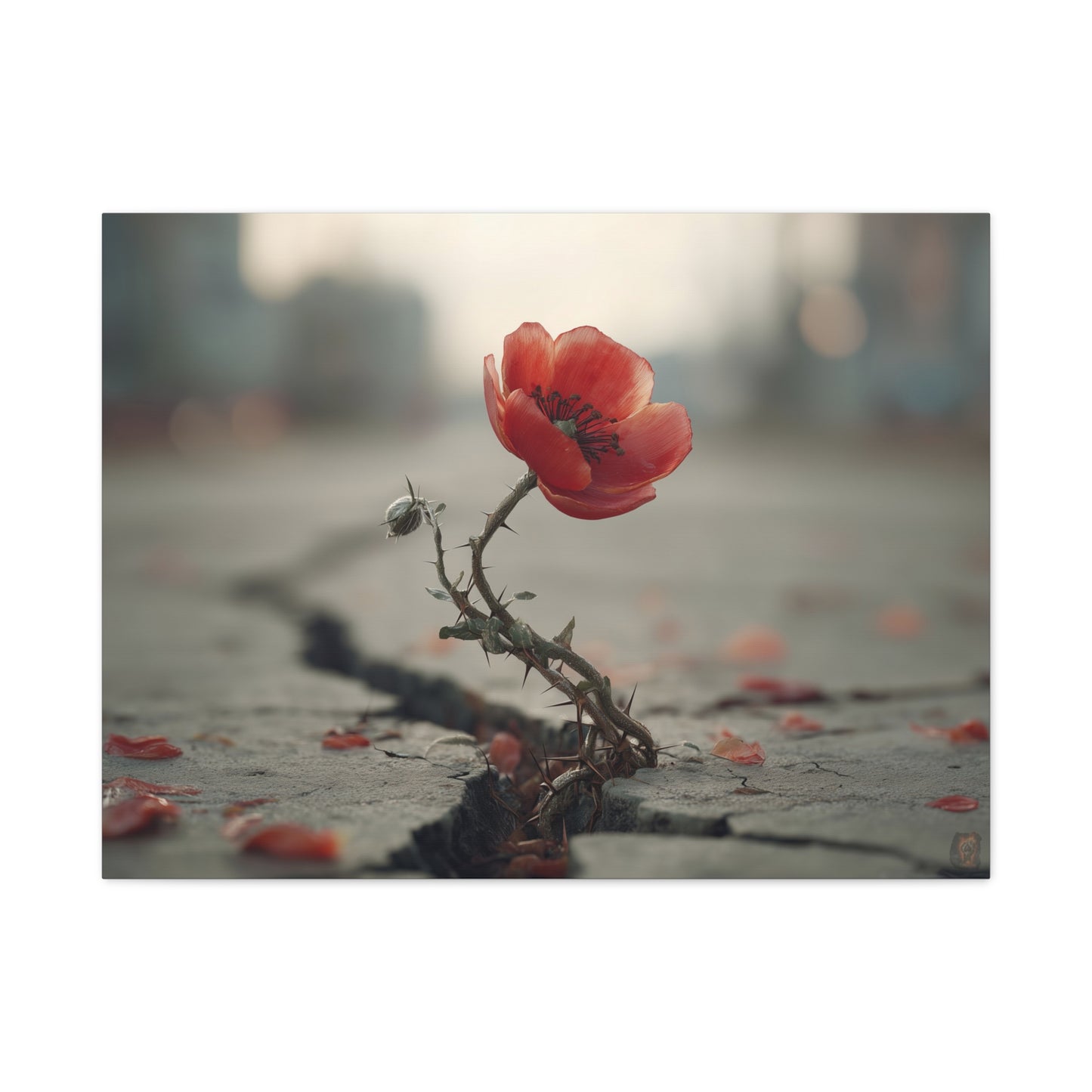 Resilient Bloom: Urban Wildflower, Concrete Landscape Photography--1aceswild.myshopify.com