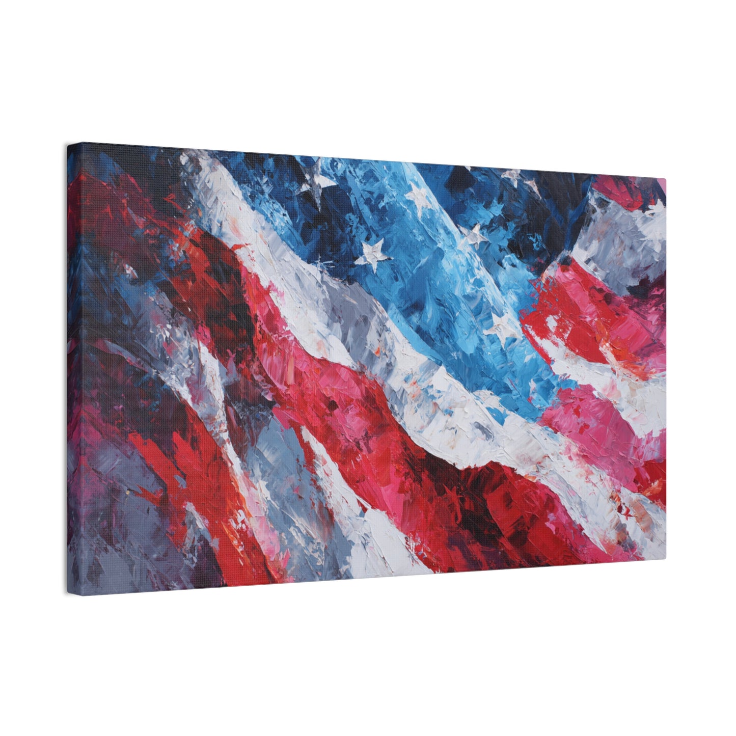 Patriotic Canvas Wall Art - American Flag Decor, USA Art, Independence Day Decoration, Gift for Veterans, Home Wall Decor