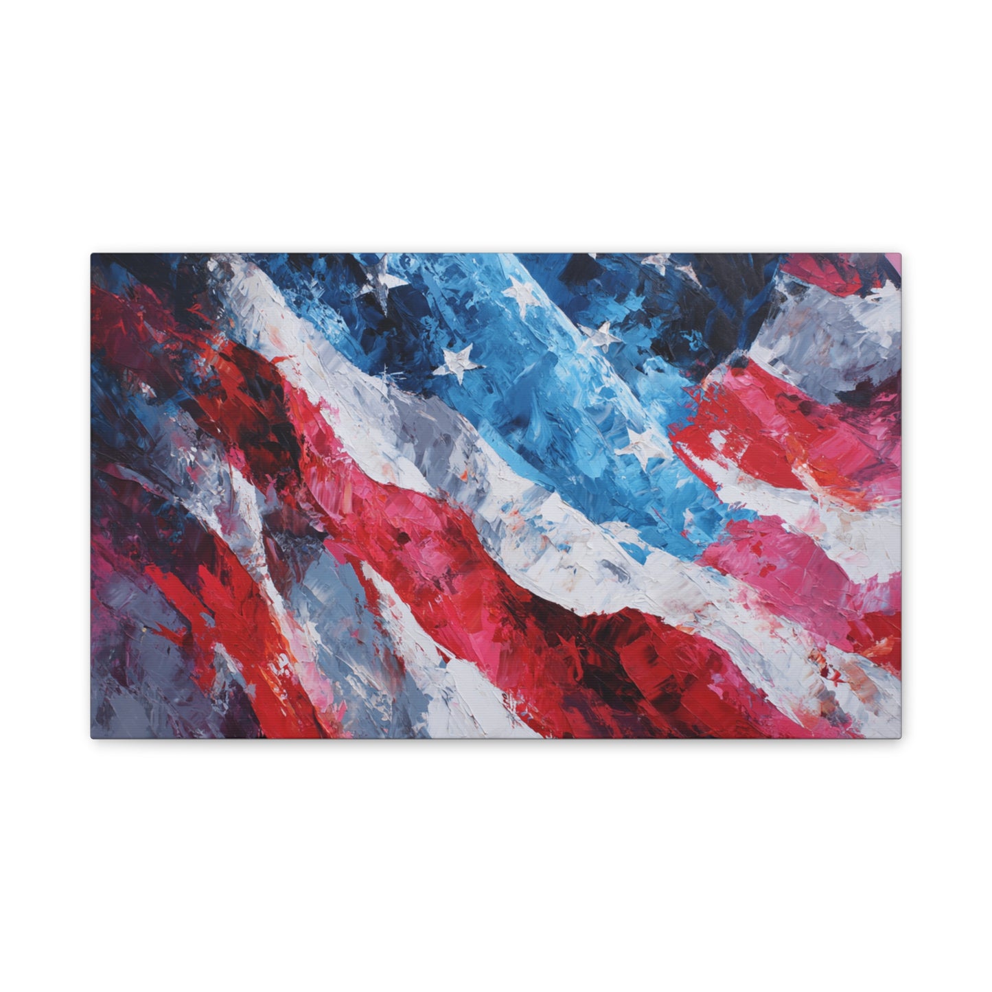 Patriotic Canvas Wall Art - American Flag Decor, USA Art, Independence Day Decoration, Gift for Veterans, Home Wall Decor