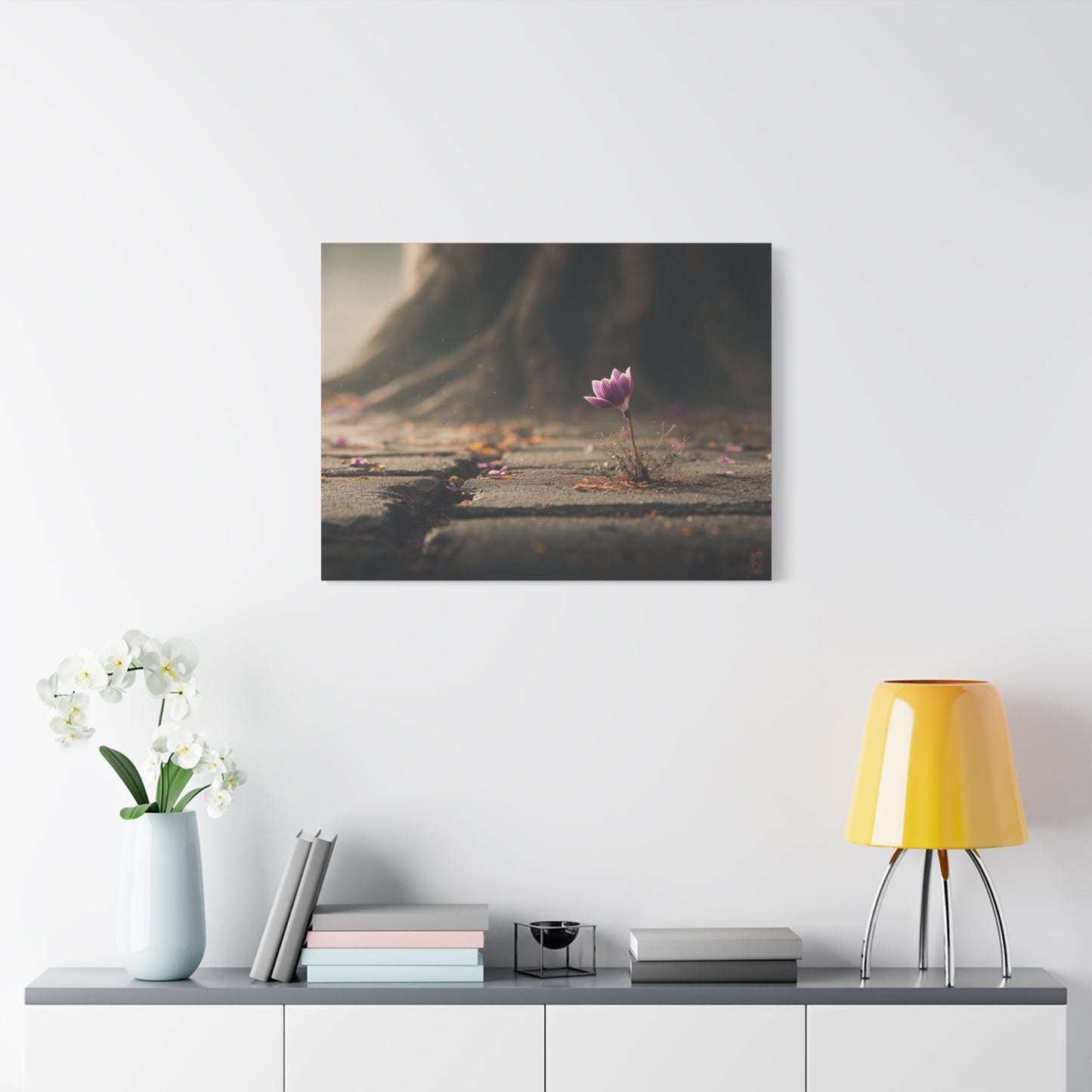 Resilient Bloom: Defying Concrete, Nature's Triumph, Macro Photography--1aceswild.myshopify.com