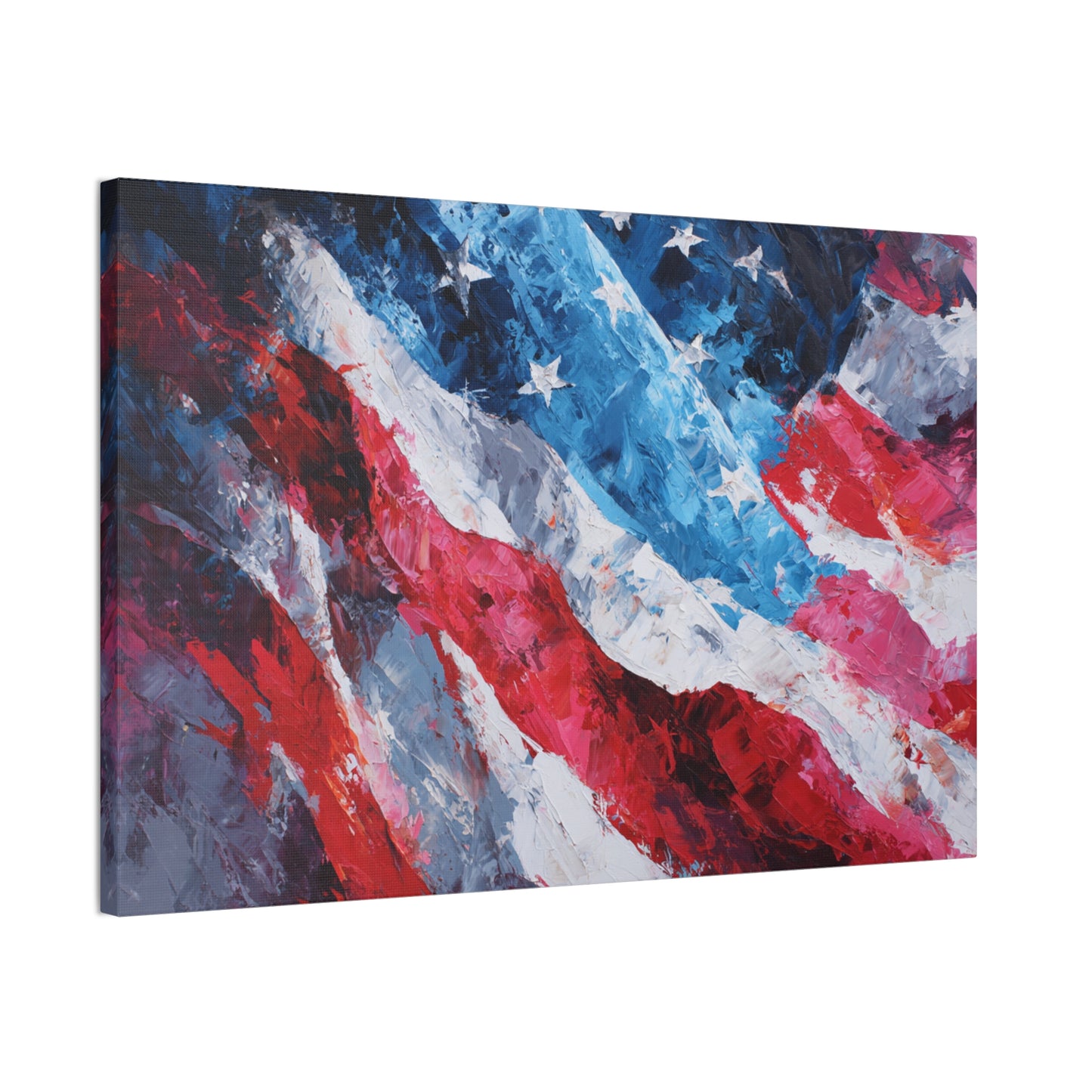 Patriotic Canvas Wall Art - American Flag Decor, USA Art, Independence Day Decoration, Gift for Veterans, Home Wall Decor