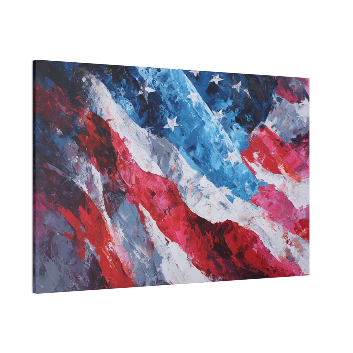 Patriotic Canvas Wall Art - American Flag Decor, USA Art, Independence Day Decoration, Gift for Veterans, Home Wall Decor