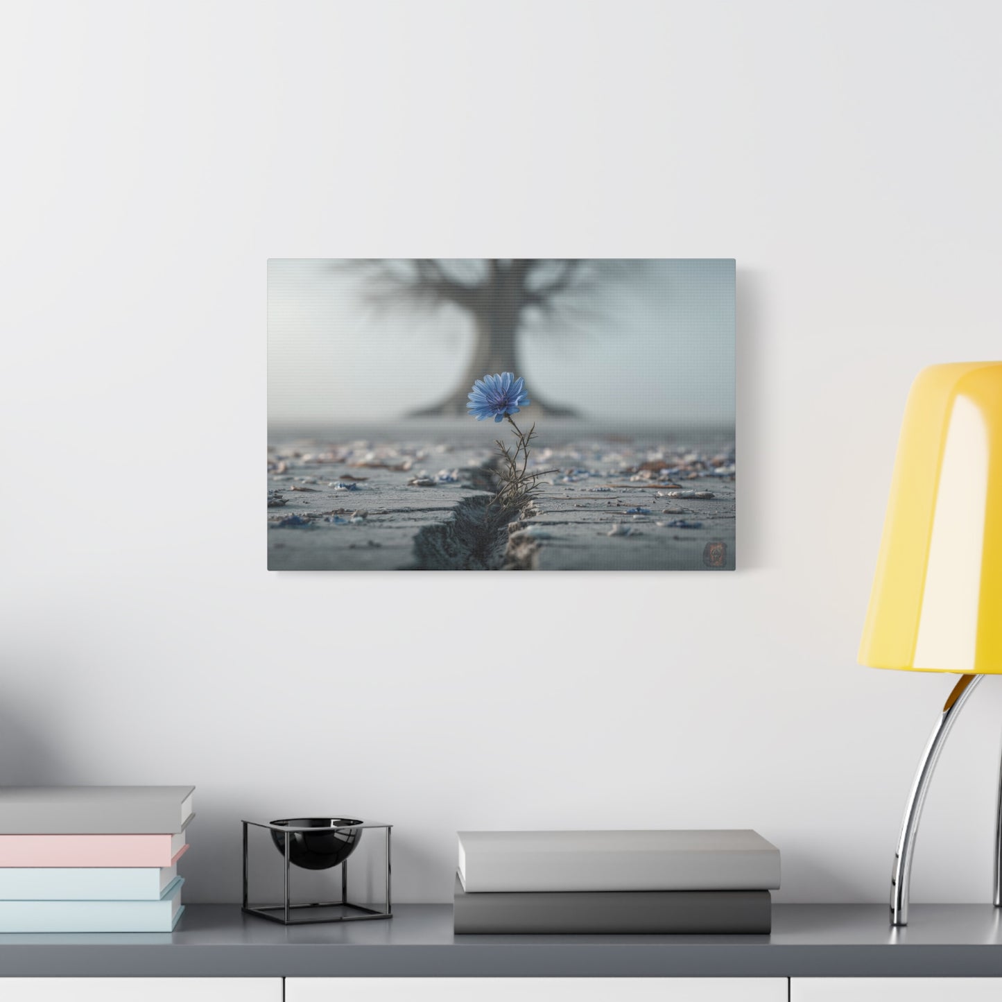 Resilience in Blue: Chicory Bloom, Desolate Landscape Photography--1aceswild.myshopify.com