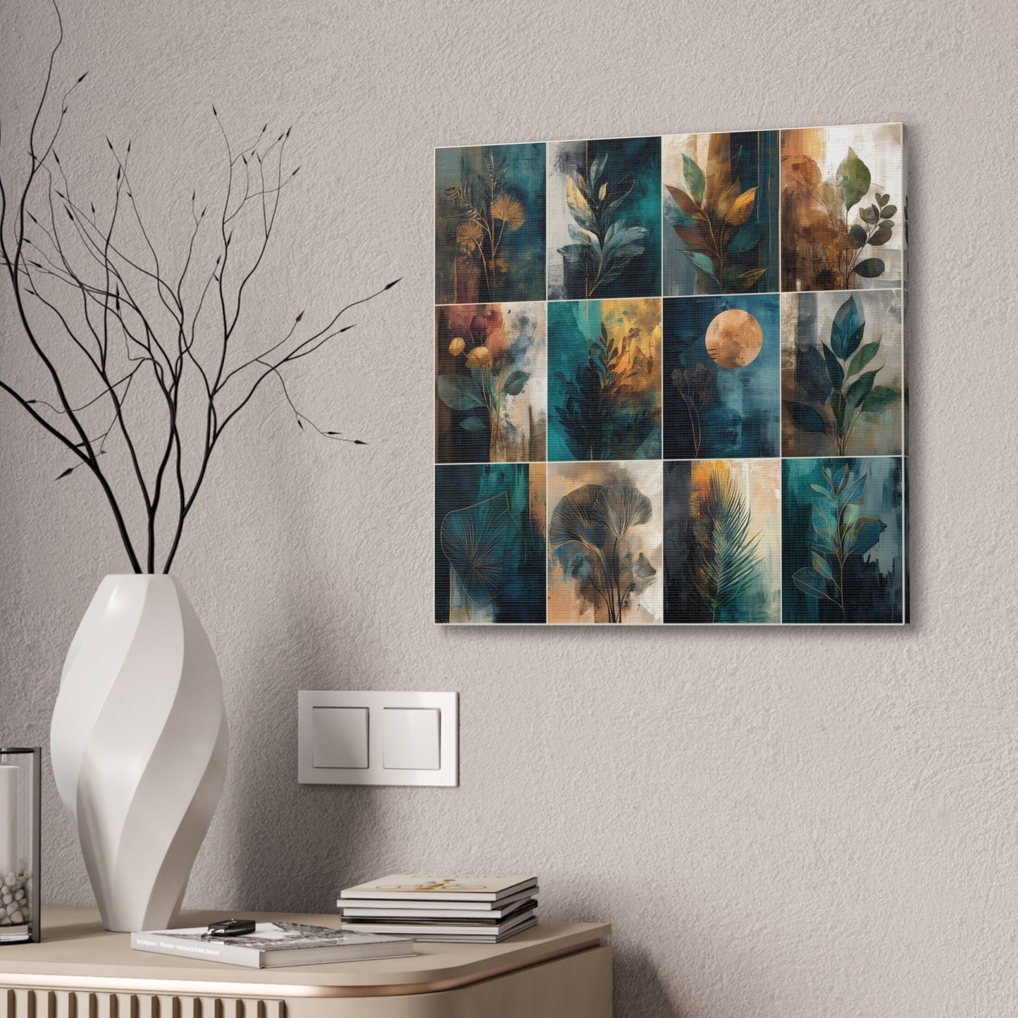 Natures Blue Green Series #6 -Botanical Wall Art, Nature-Inspired Home Décor, Eco-Friendly Canvas Print, Greenery Art Piece, Living Room Wall Hanging