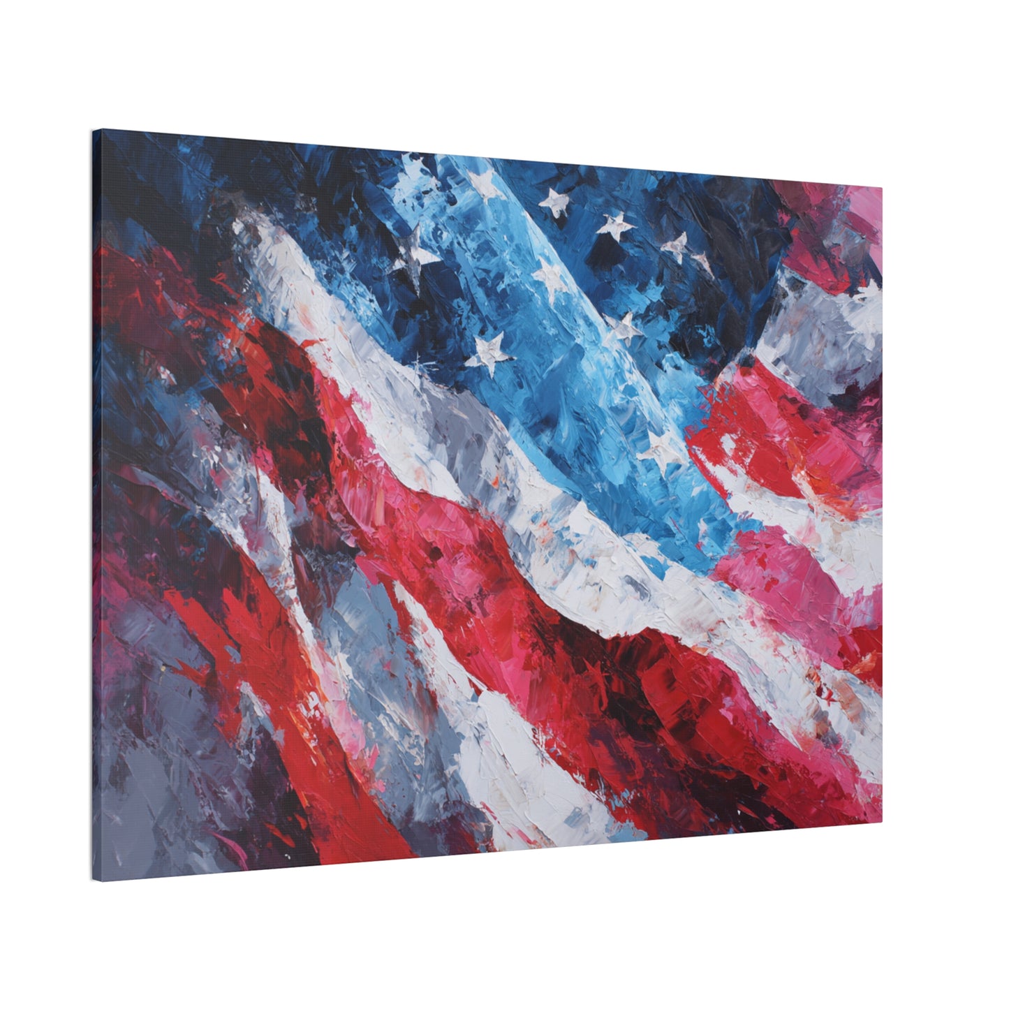 Patriotic Canvas Wall Art - American Flag Decor, USA Art, Independence Day Decoration, Gift for Veterans, Home Wall Decor