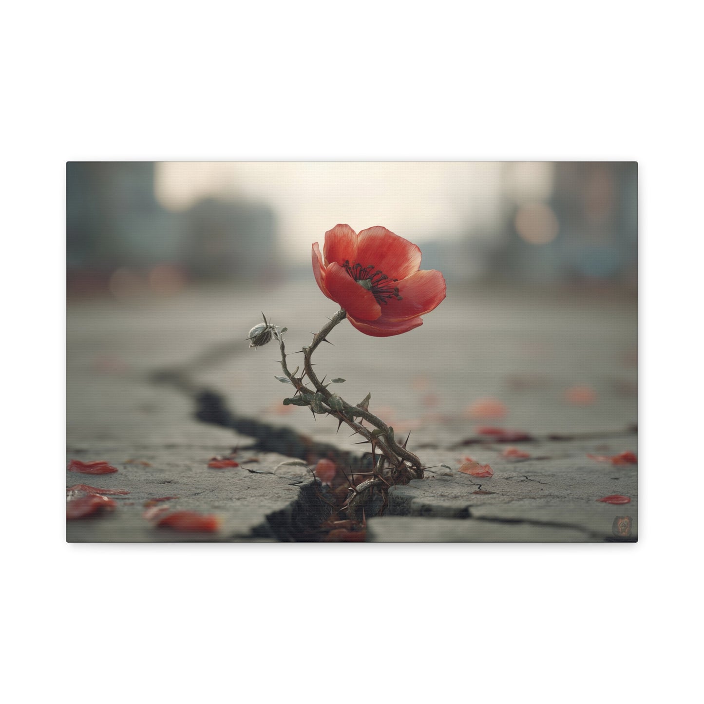 Resilient Bloom: Urban Wildflower, Concrete Landscape Photography--1aceswild.myshopify.com