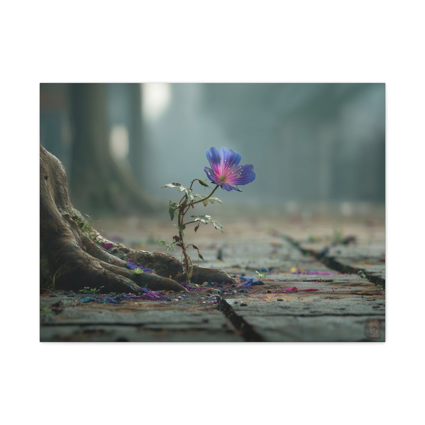 Urban Resilience: Floral Defiance in Concrete, Macro Photography of Hope--1aceswild.myshopify.com