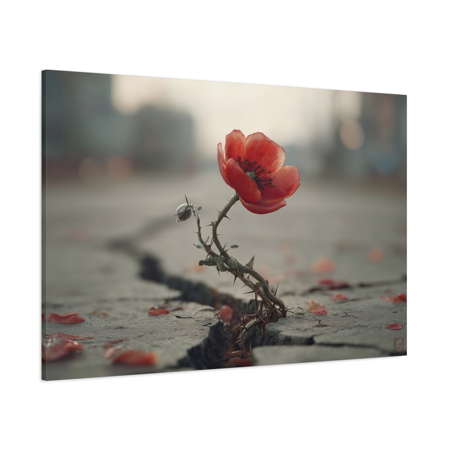 Resilient Bloom: Urban Wildflower, Concrete Landscape Photography--1aceswild.myshopify.com