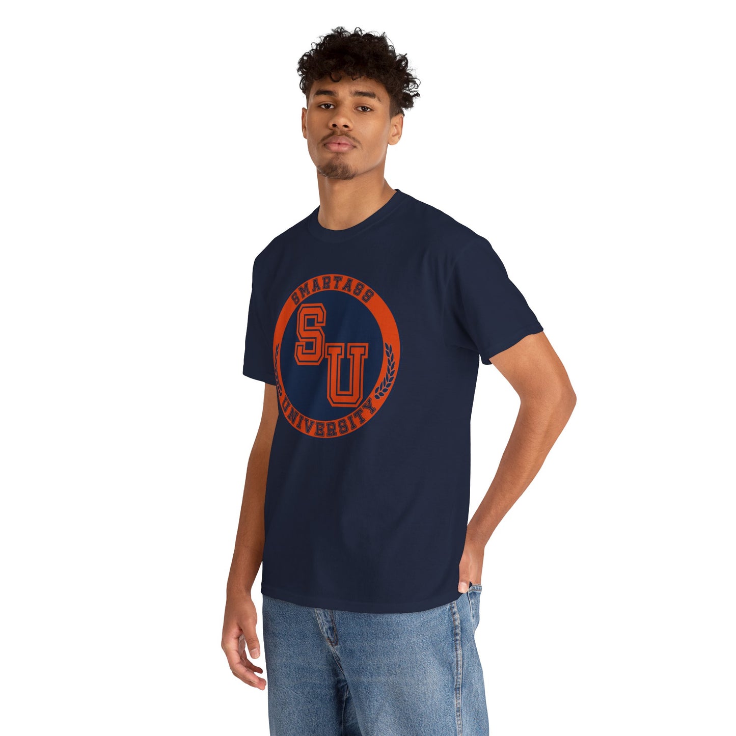Unisex Heavy Cotton Tee with SU University Design | College Apparel, Graphic Tee, Gift for Students, Campus Wear, Casual Fashion