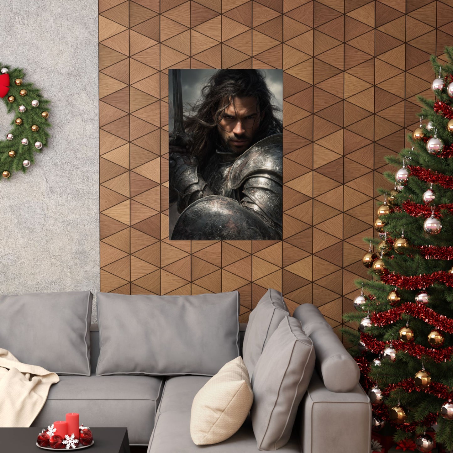 Medieval Knight Matte PAPER POSTER — Dark Fantasy Warrior Wall Art