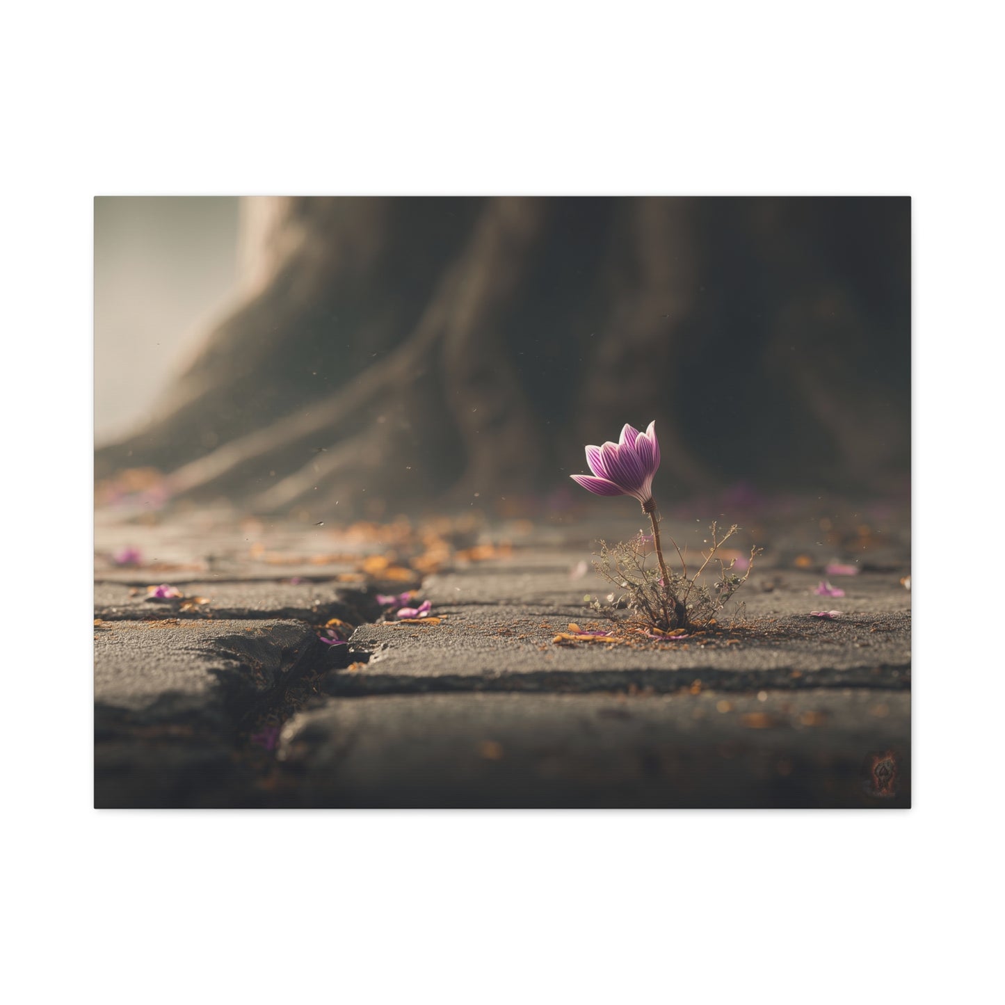 Resilient Bloom: Defying Concrete, Nature's Triumph, Macro Photography--1aceswild.myshopify.com