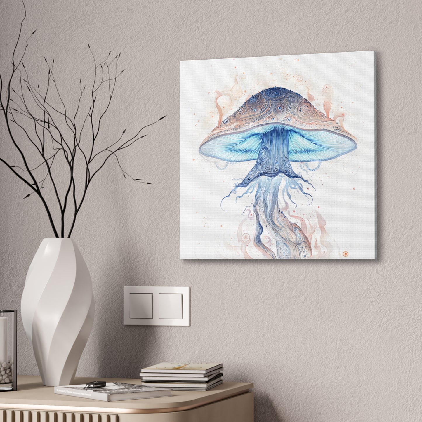 Daylight -Mushroom Canvas Art, Stretched Wall Decor, Bohemian Home Decor, Psychedelic Wall Art, Nature-Inspired Art