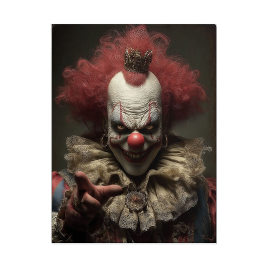 Creepy Clown Rolled Poster, Paper Poster, Unique Decor, Spooky Home Decoration,