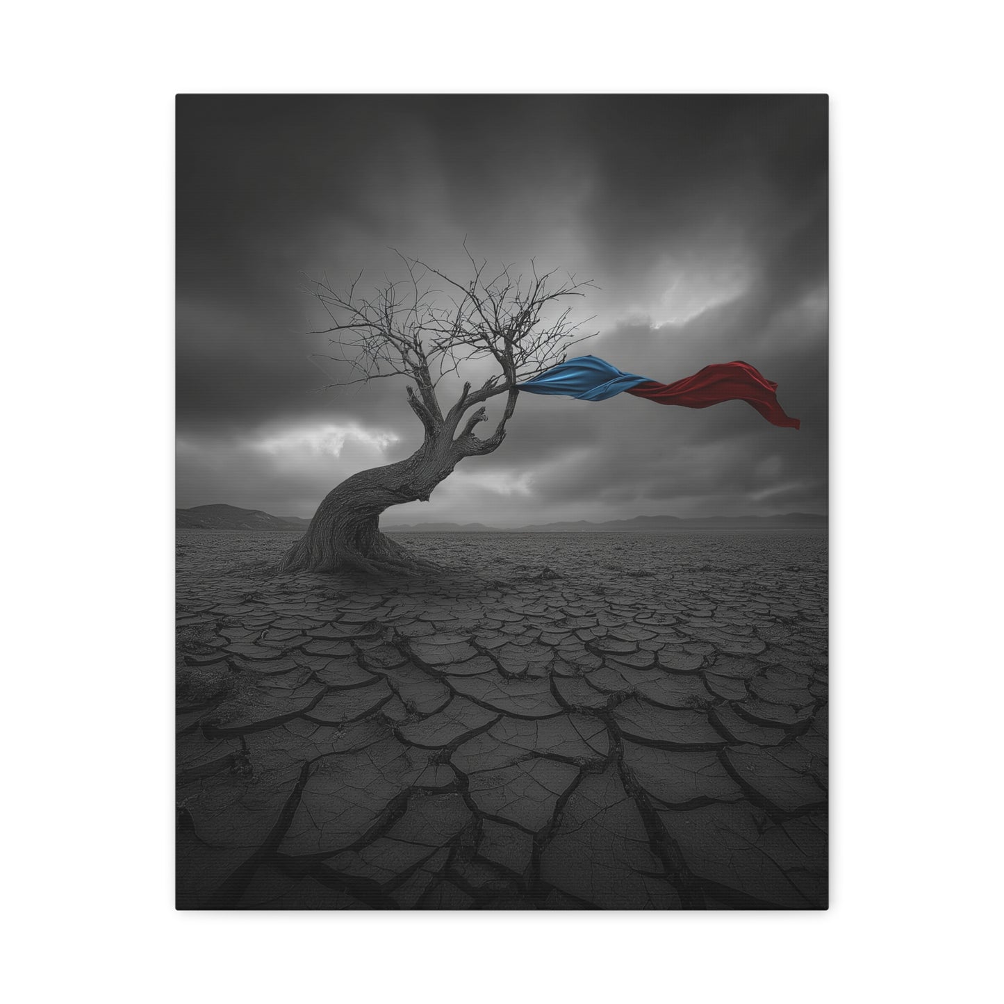 Twisted in the Wind. Stretched Canvas Print, Artistic Wall Decor, Modern Art.
