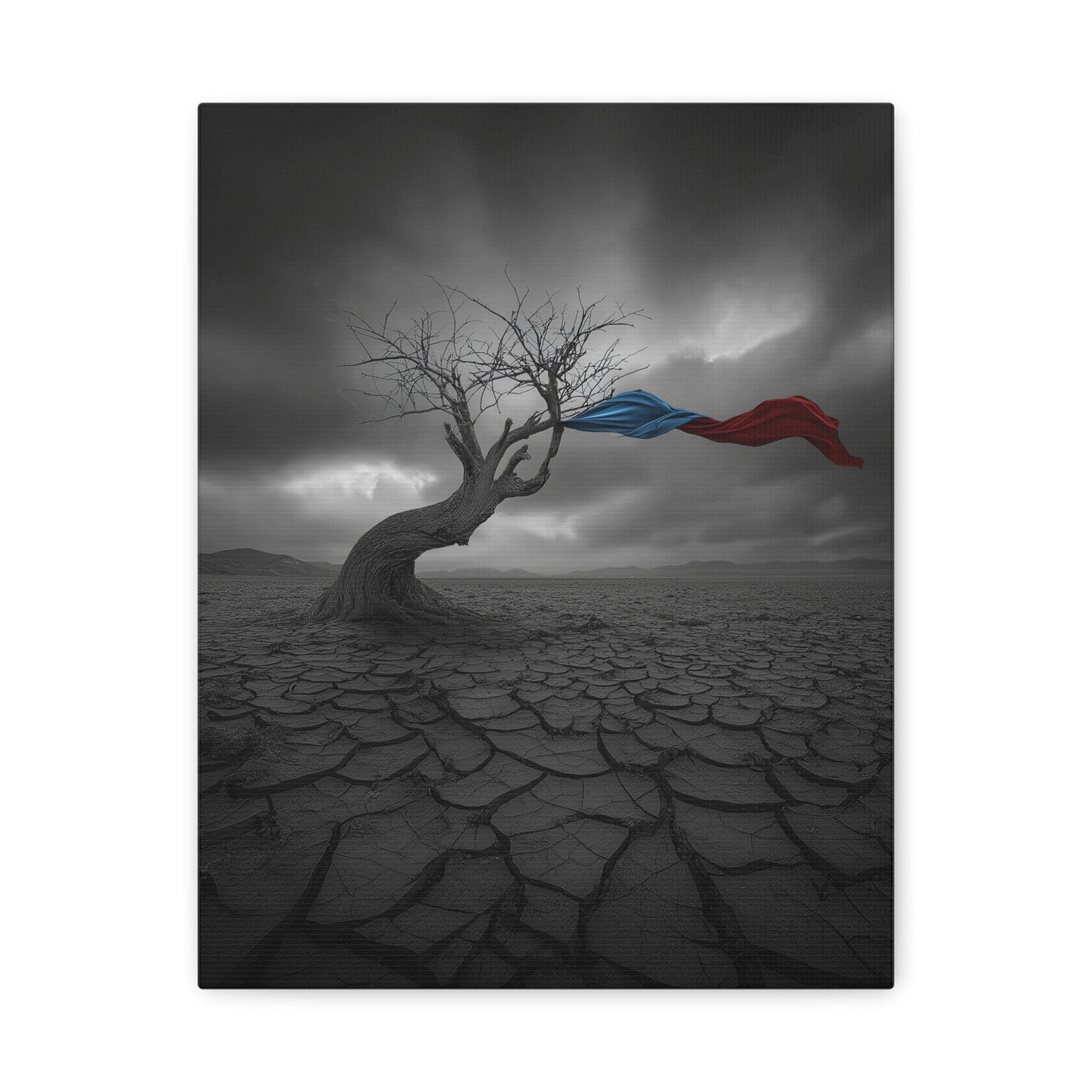 Twisted in the Wind. Stretched Canvas Print, Artistic Wall Decor, Modern Art.