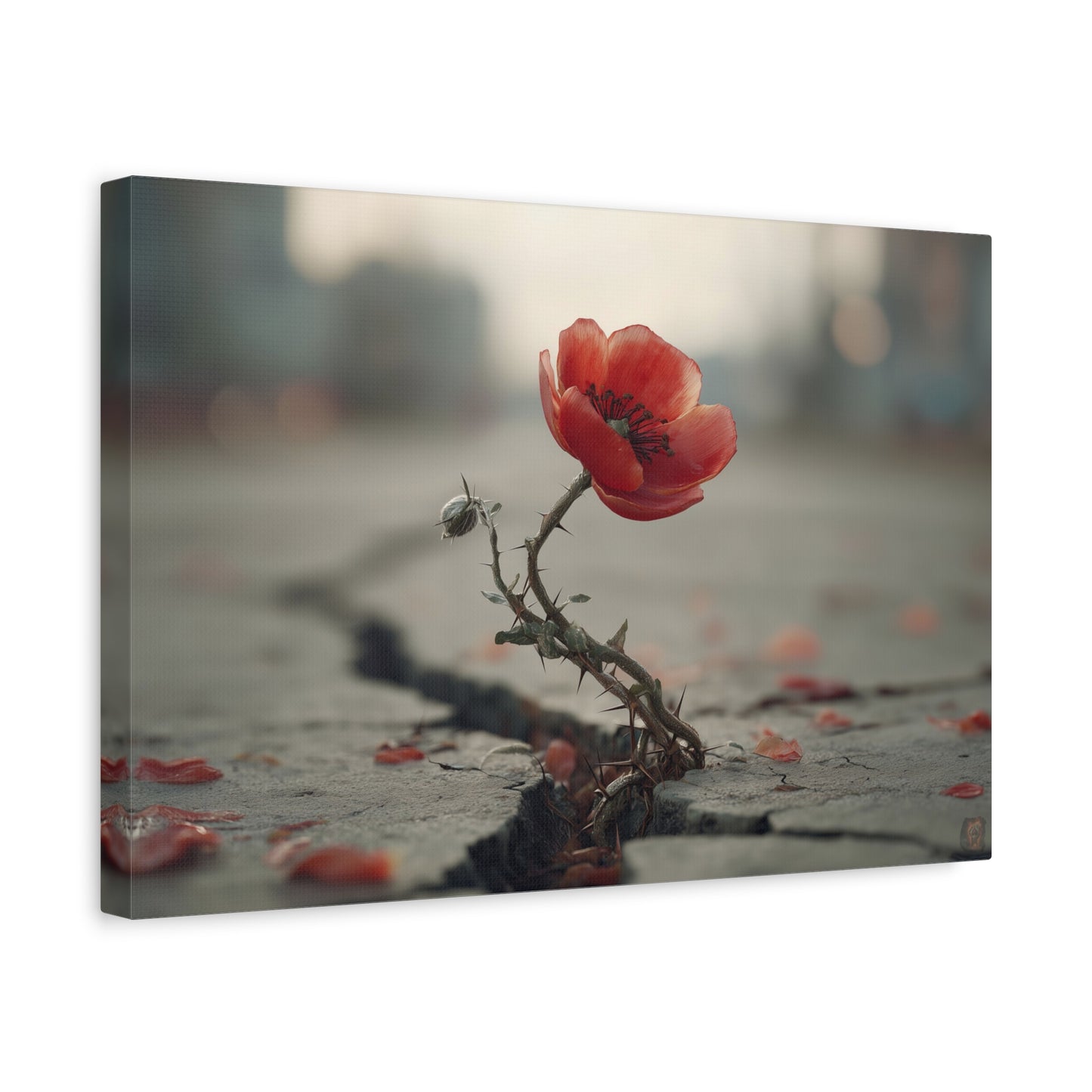 Resilient Bloom: Urban Wildflower, Concrete Landscape Photography--1aceswild.myshopify.com