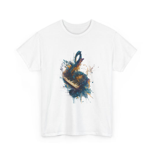 Abstract Music Keyboard Splash T‑Shirt — Watercolor Art Tee