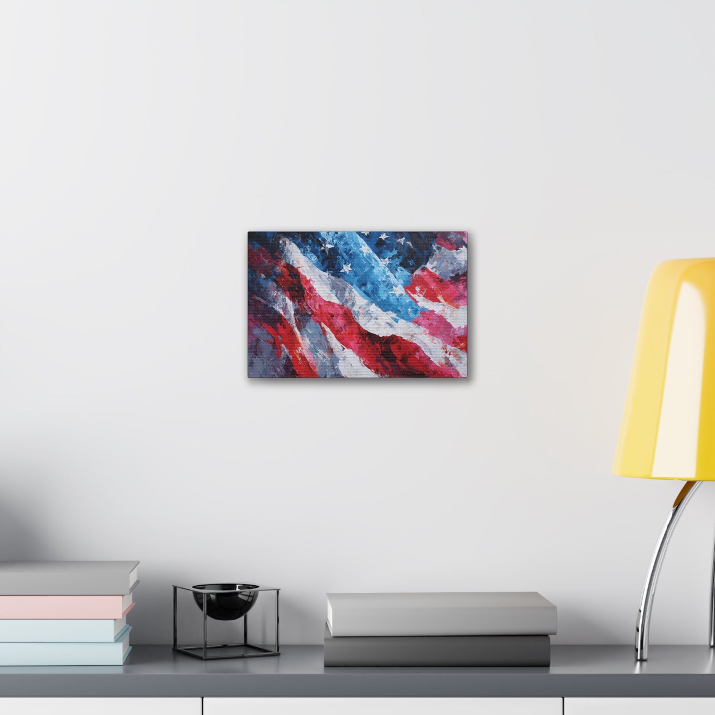 Patriotic Canvas Wall Art - American Flag Decor, USA Art, Independence Day Decoration, Gift for Veterans, Home Wall Decor