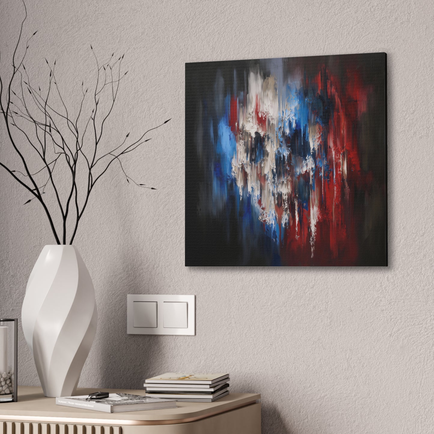 Running Colors - Abstract  Red, White and Blue Art