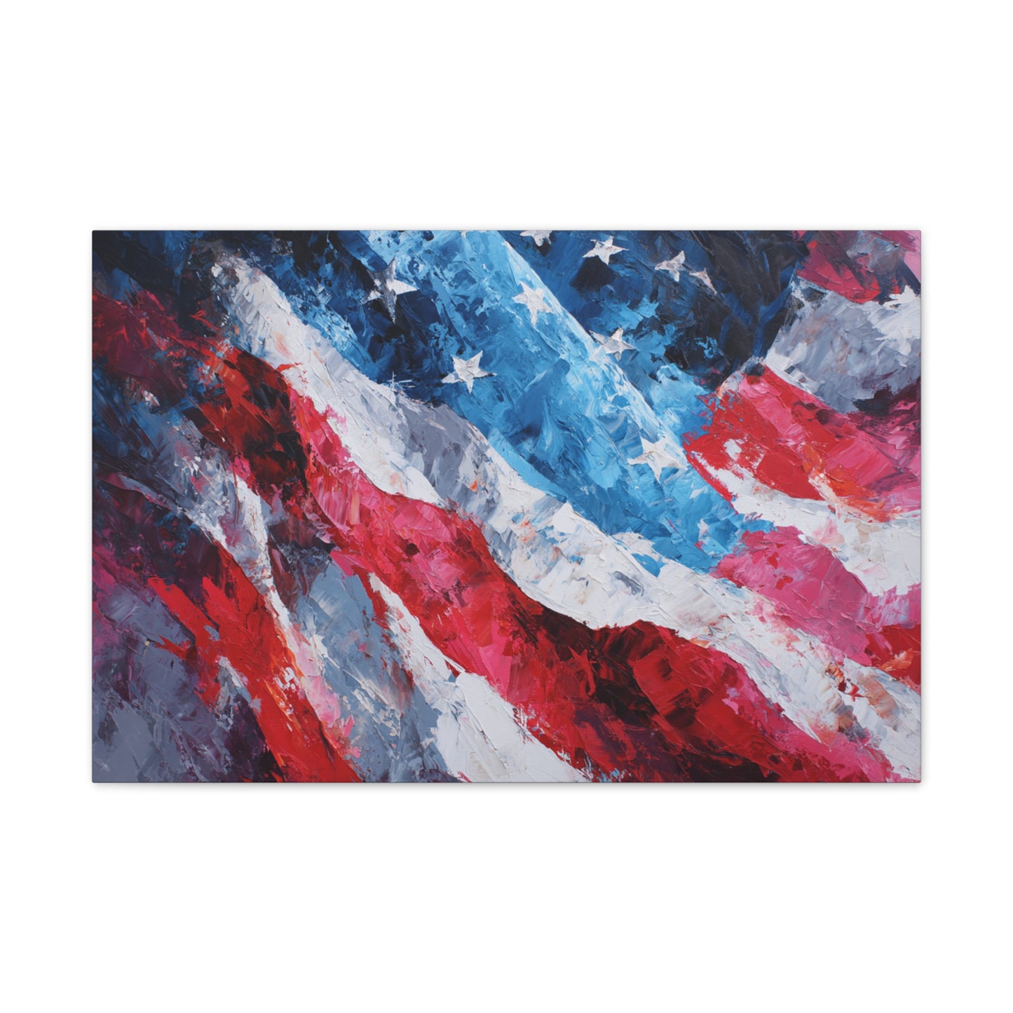 Patriotic Canvas Wall Art - American Flag Decor, USA Art, Independence Day Decoration, Gift for Veterans, Home Wall Decor