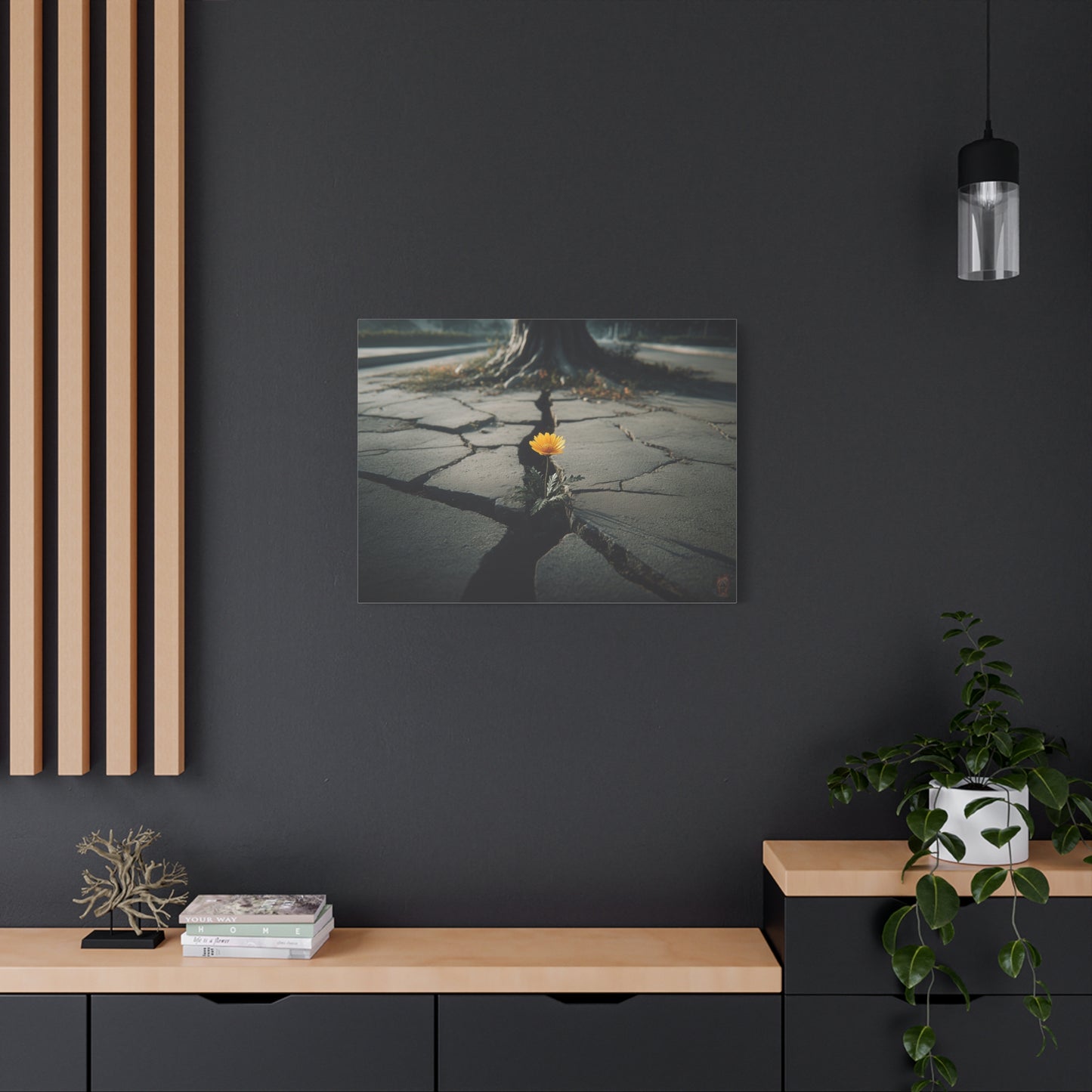 Resilience: Yellow Flower Against Concrete, Urban Nature Photography--1aceswild.myshopify.com