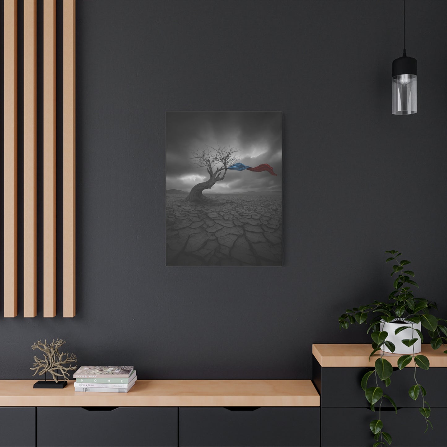Twisted in the Wind. Stretched Canvas Print, Artistic Wall Decor, Modern Art.