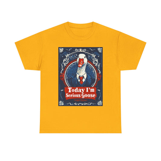 Serious Goose Tee, Funny Graphic T-Shirt, Quirky Unisex Shirt, Unique Gift for Goose Lovers, Perfect for Casual Wear