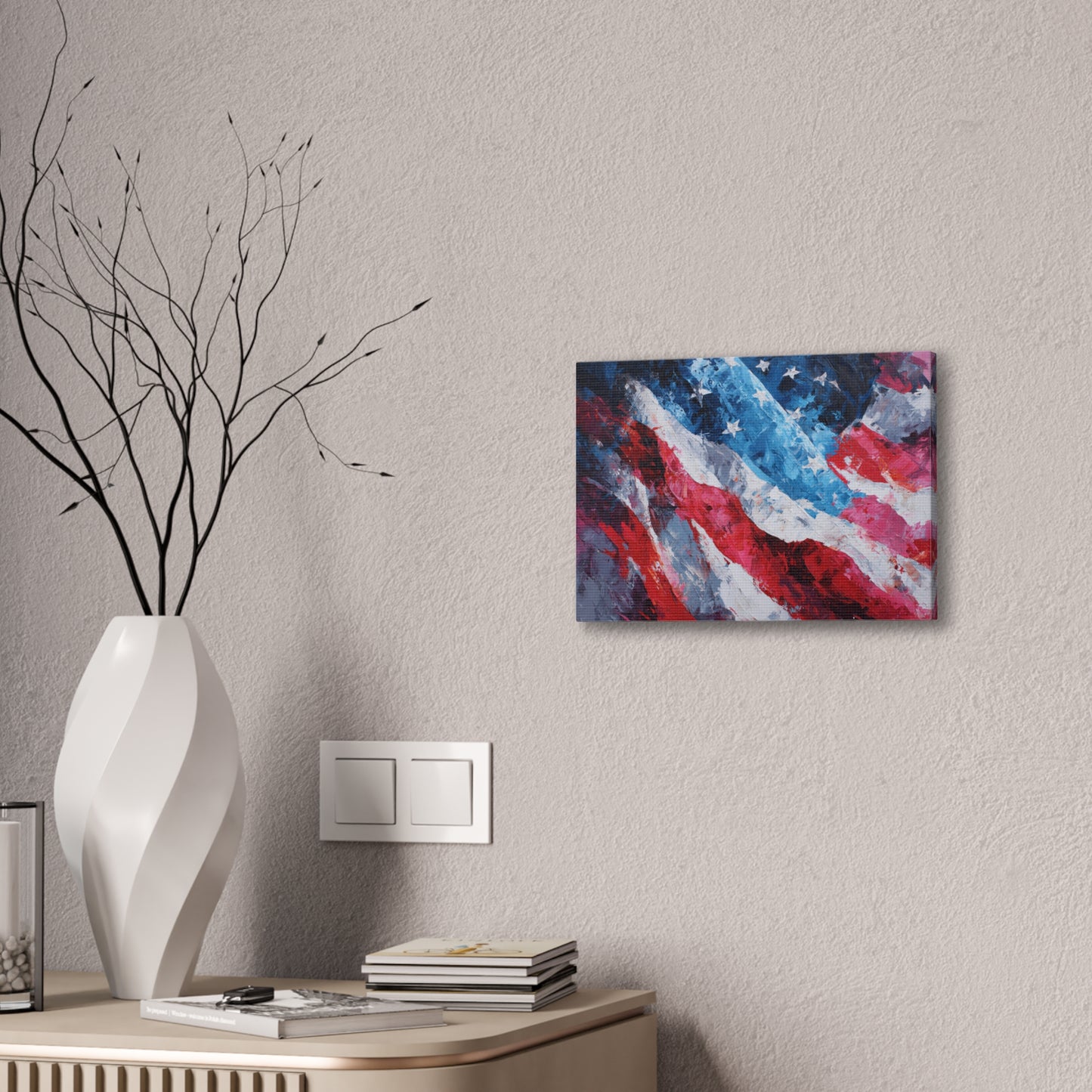 Patriotic Canvas Wall Art - American Flag Decor, USA Art, Independence Day Decoration, Gift for Veterans, Home Wall Decor